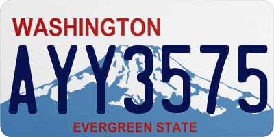 WA license plate AYY3575