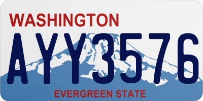 WA license plate AYY3576