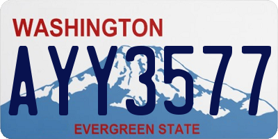 WA license plate AYY3577