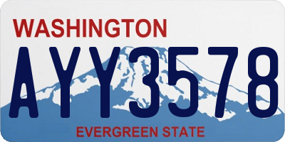 WA license plate AYY3578