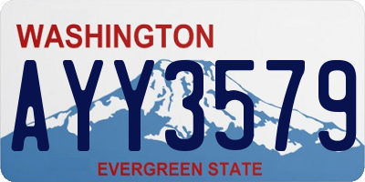 WA license plate AYY3579