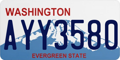 WA license plate AYY3580