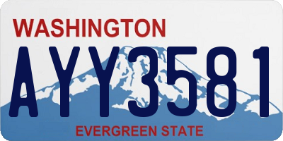 WA license plate AYY3581