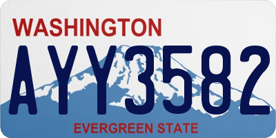 WA license plate AYY3582