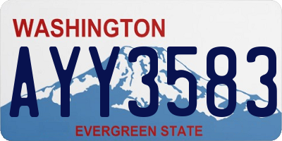 WA license plate AYY3583