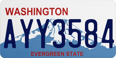 WA license plate AYY3584