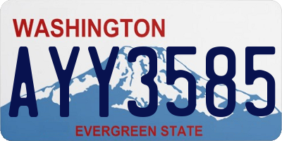 WA license plate AYY3585