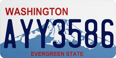 WA license plate AYY3586