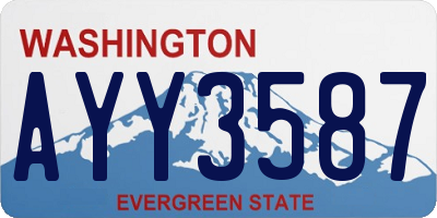 WA license plate AYY3587