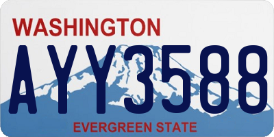 WA license plate AYY3588