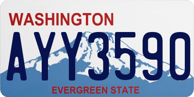 WA license plate AYY3590