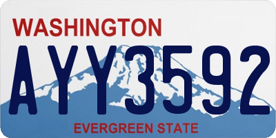 WA license plate AYY3592