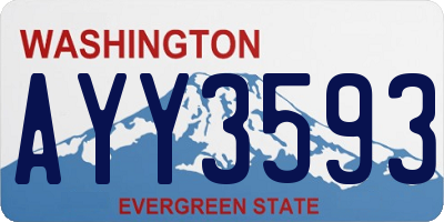 WA license plate AYY3593