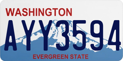 WA license plate AYY3594