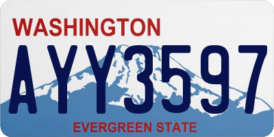 WA license plate AYY3597