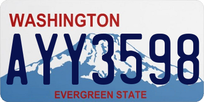 WA license plate AYY3598