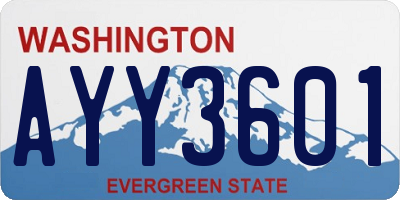 WA license plate AYY3601