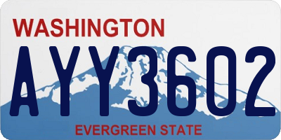 WA license plate AYY3602