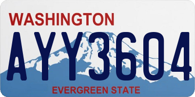 WA license plate AYY3604