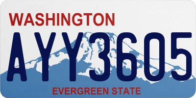 WA license plate AYY3605