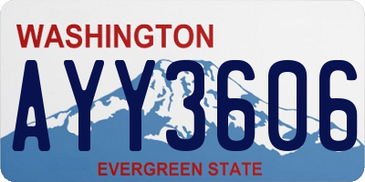 WA license plate AYY3606