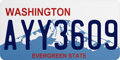 WA license plate AYY3609