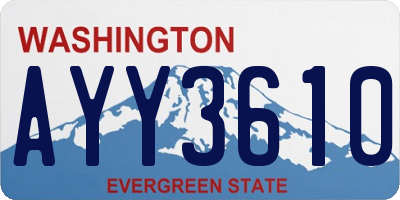 WA license plate AYY3610