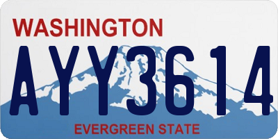 WA license plate AYY3614