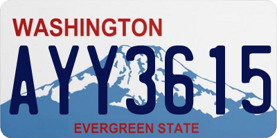 WA license plate AYY3615