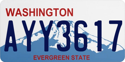 WA license plate AYY3617