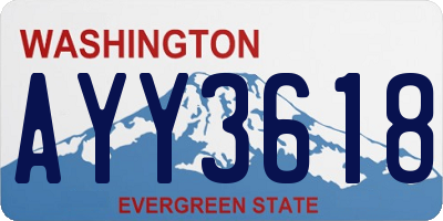 WA license plate AYY3618