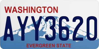 WA license plate AYY3620