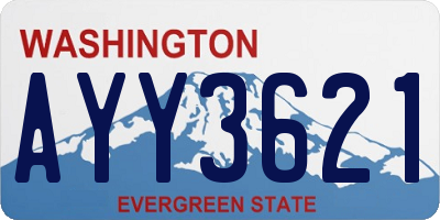 WA license plate AYY3621