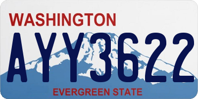 WA license plate AYY3622