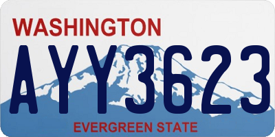 WA license plate AYY3623