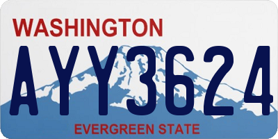 WA license plate AYY3624