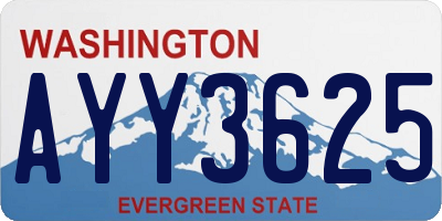 WA license plate AYY3625