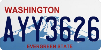 WA license plate AYY3626