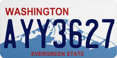 WA license plate AYY3627