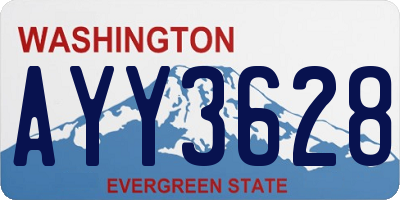 WA license plate AYY3628