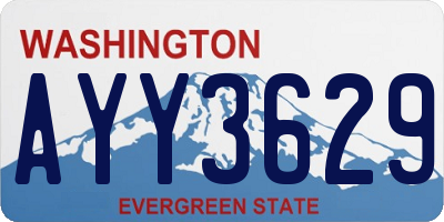 WA license plate AYY3629