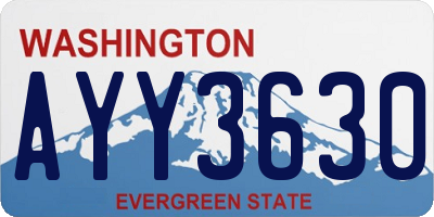 WA license plate AYY3630