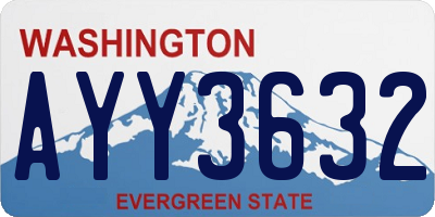 WA license plate AYY3632