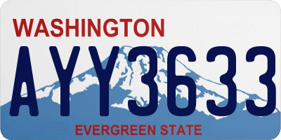 WA license plate AYY3633