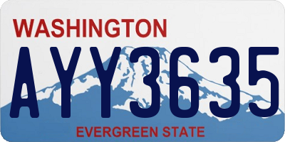 WA license plate AYY3635