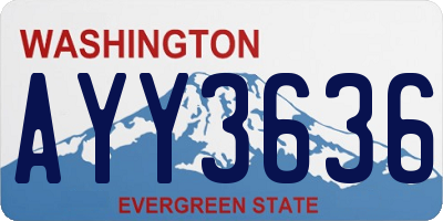 WA license plate AYY3636