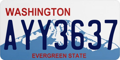 WA license plate AYY3637