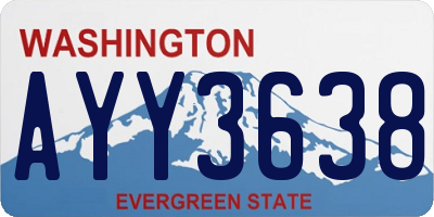 WA license plate AYY3638