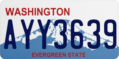 WA license plate AYY3639