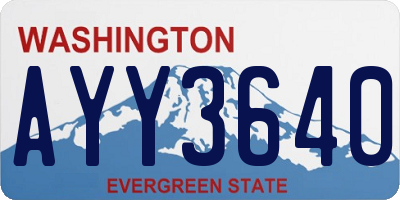 WA license plate AYY3640